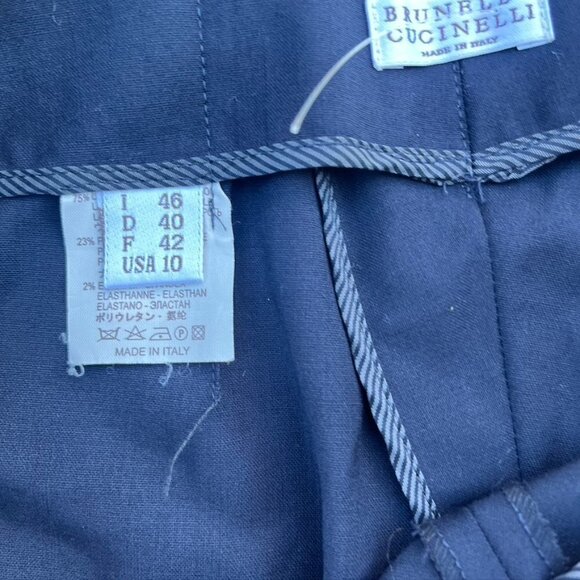 Brunello Cucinelli Navy Blue Dress Pants Slacks US 10 - Picture 7 of 10
